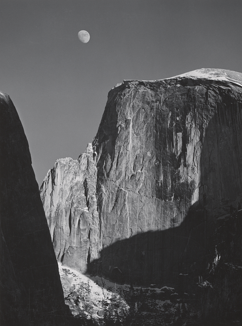 Moon and Half Dome, Yosemite National Park, California