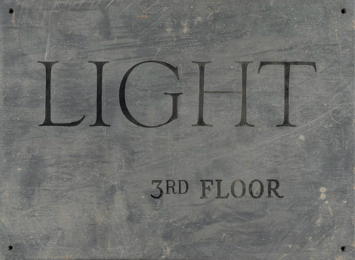 LIGHT Gallery sign from 1018 Madison Avenue, New York, NY
