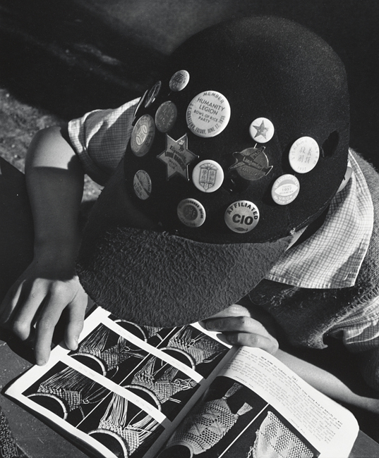 Young Button Collector Studies Knot Tying