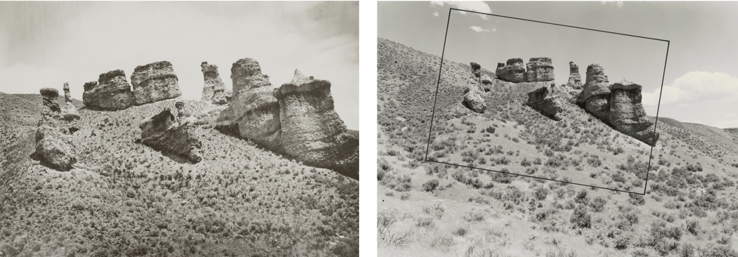 LEFT: Tertiary Conglomerates, Weber Valley, Utah, 1869 (Timothy O’Sullivan) RIGHT: Witches Rocks, Weber Valley, Utah, 