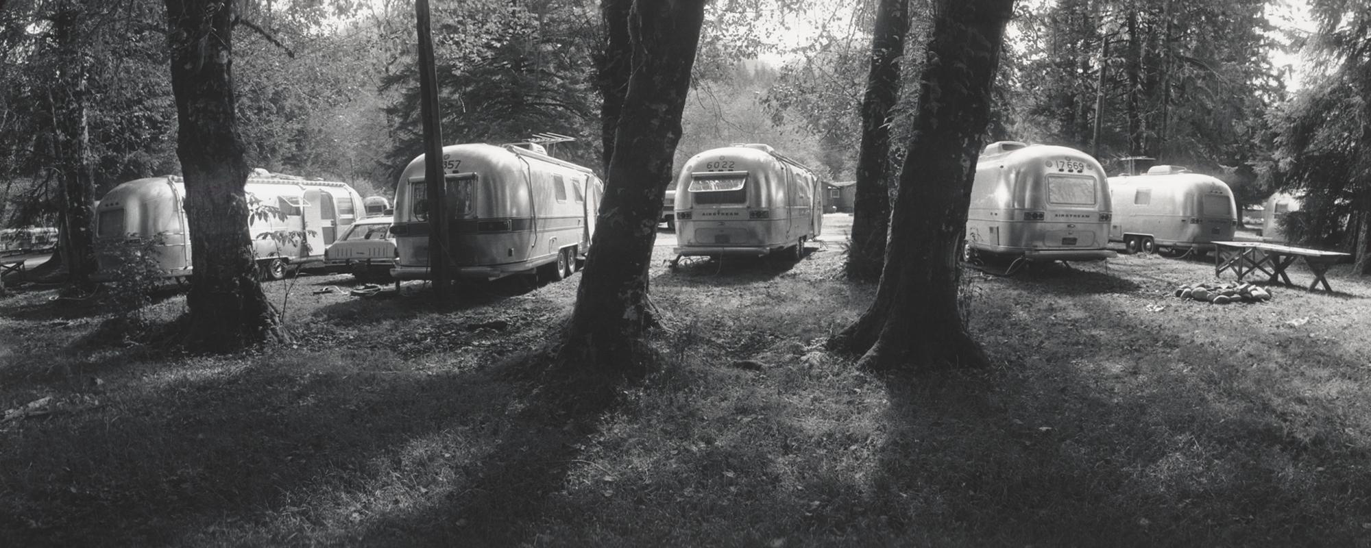 Laura Volkerding, Airstream Trailers, Lake Quinault, Washington, 1978, Laura Volkerding Archive, 96.96.82